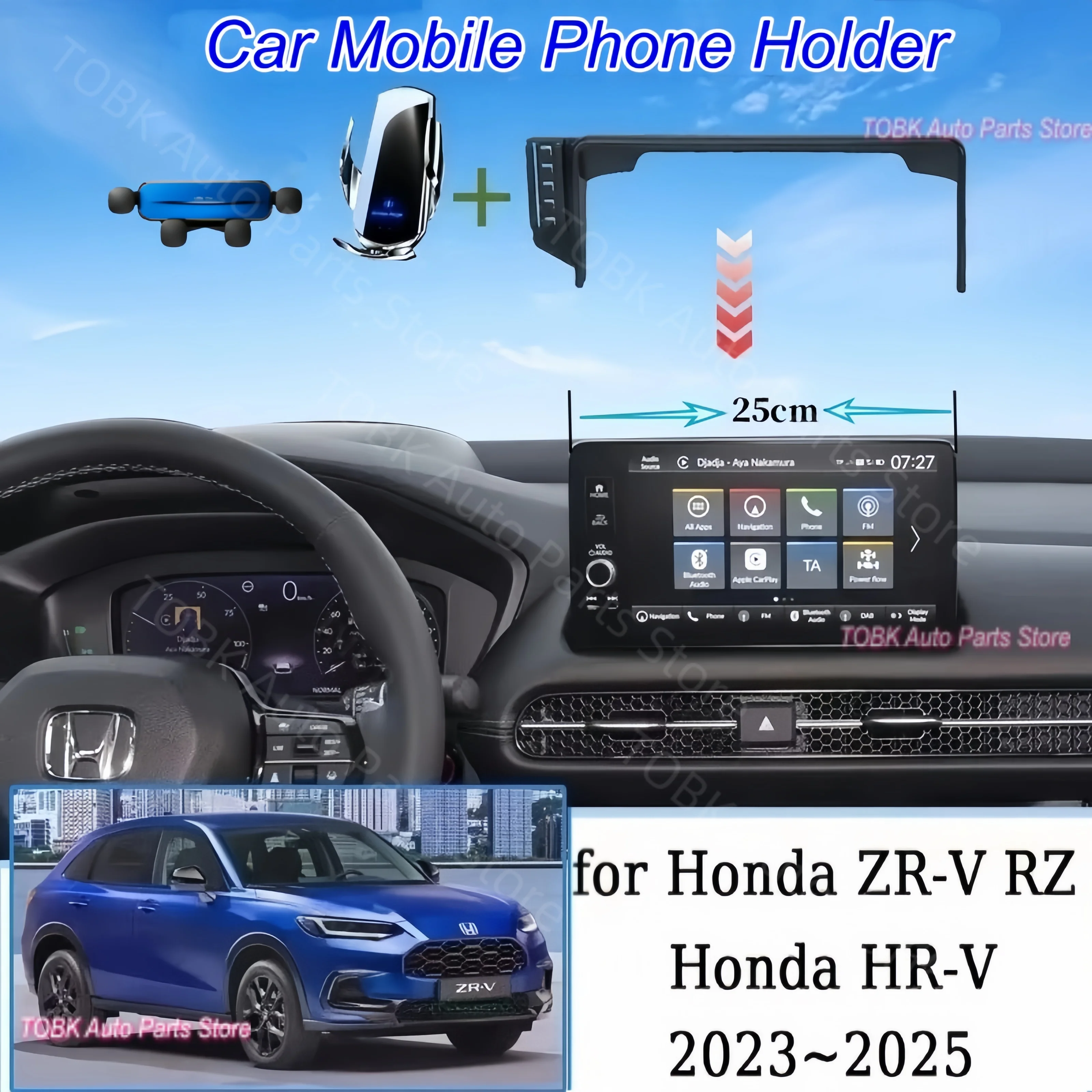 

Car Phone Holder Mount For Honda ZR-V ZR V RZ 2023 2024 2025 Special Fixed Bracket Base Wireless Charging Stand Accessories
