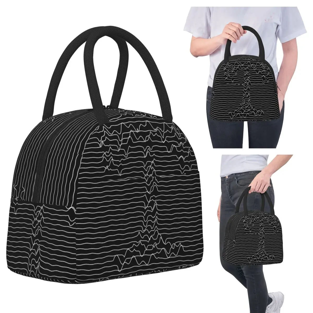 

Joy Division Unknown Pleasures Insulated Lunch Bag for Kids School Cooler Thermal Food Box Tote Portable Lunch Boxes Container