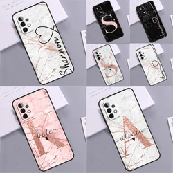 Name Initials Glitter Custom Cover For Samsung Galaxy A14 A24 A34 A54 A52 A32 A22 A12 A51 A71 A13 A23 A33 A53 Phone Case