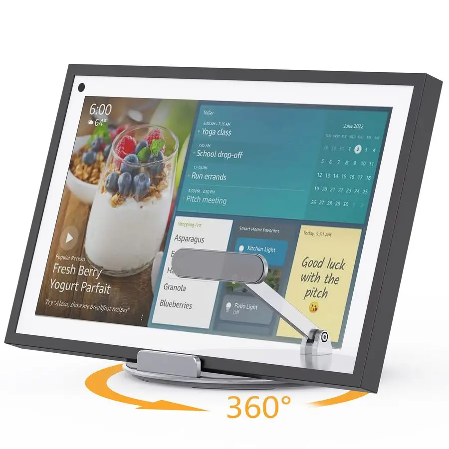

Совместим с Echo Show 15 21, регулируемый, складной, с вращающимся на 360 градусов основанием, легко переключается между вертикальным и горизонтальным режимами.