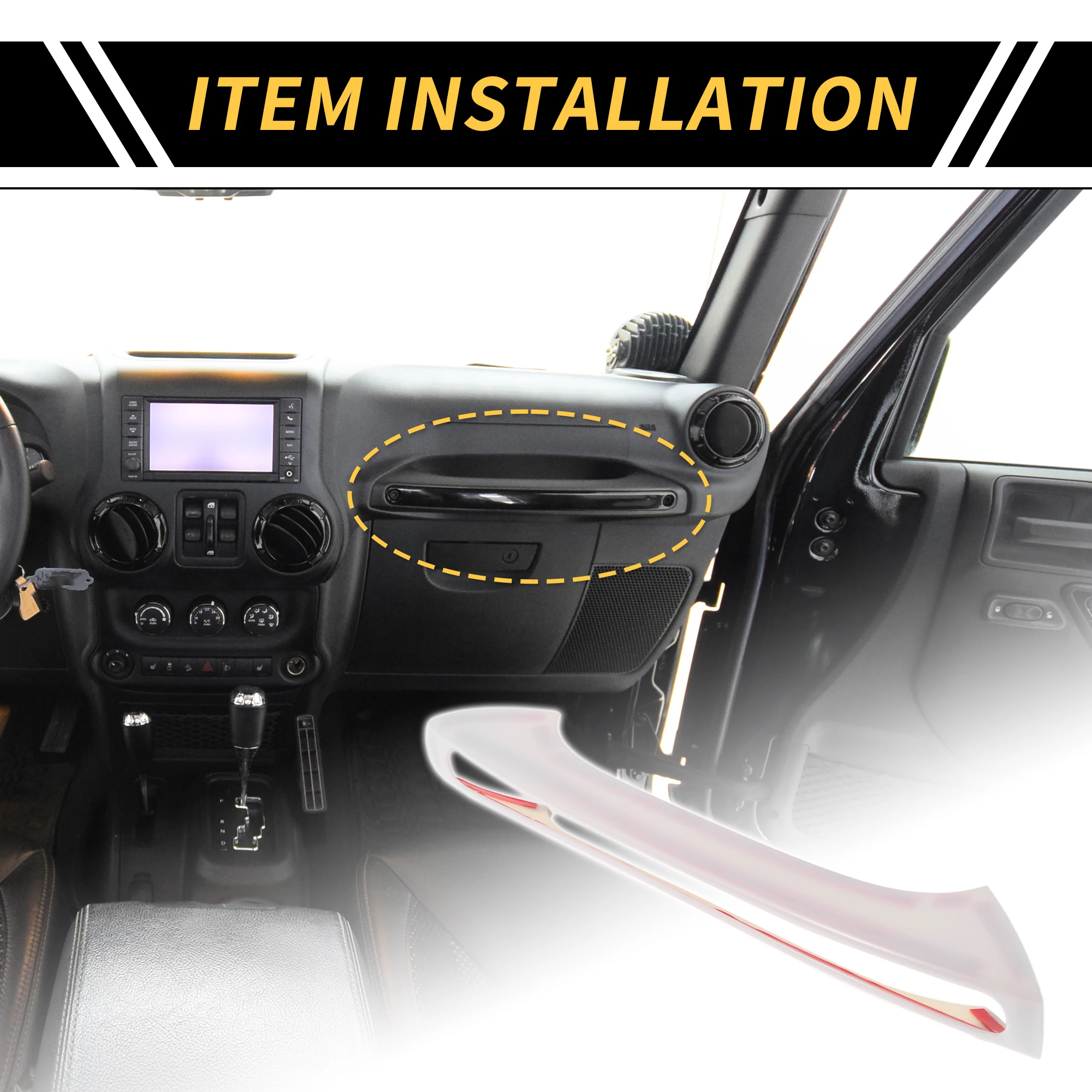 

UXCELL Glove Box Handle Switch Cover Trim for Jeep Wrangler JK 2 Door 4 Door White