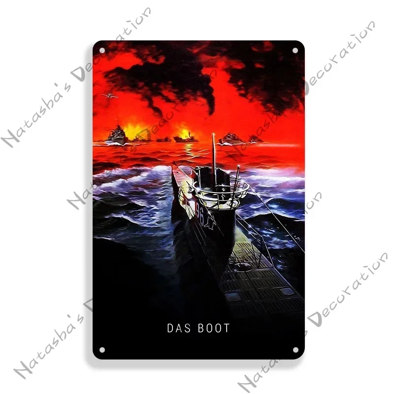 Old War Movie Das Boot Metal Poster Decorative Plate Metal Tin Sign Vintage Wall Tin Sign Metal Signs Wall Plate  Plaque