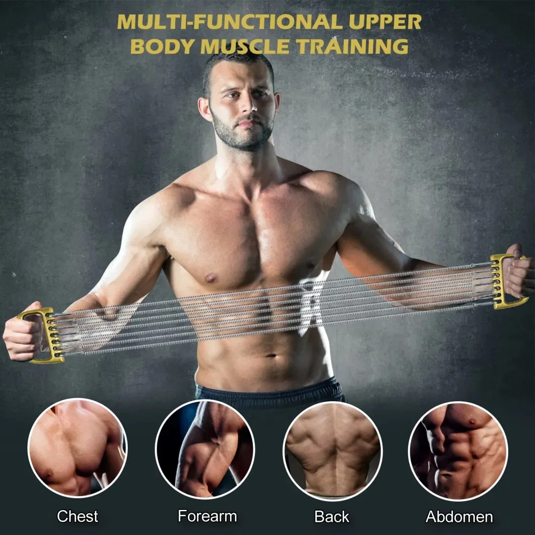 Chest Expander Training Muscles Strengthen Fitness Home Office Arm 7 Spring Exercise Body Building Workout