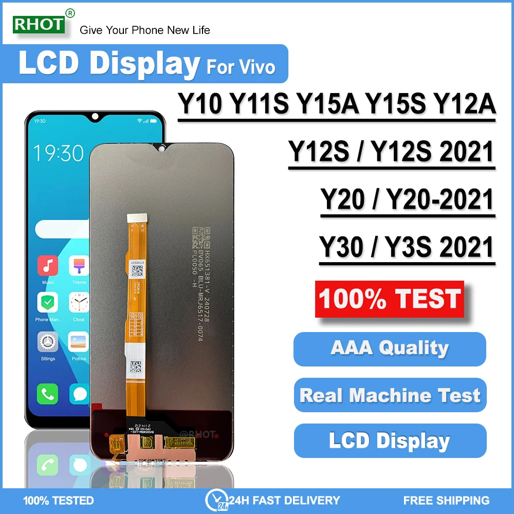 

6.51" For Vivo Y01 Y10-T1 Y10 LCD Display Touch Screen Digitizer Assembly Display Screen For VIVO Y30G 12A Y20SG Y3S 2021 LCD