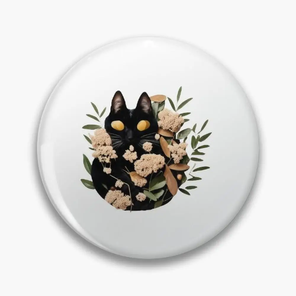 Cat-tivating in the Garden Pin Buttons Brooches  Jewelry Accessory Customize Brooch Fashion Lapel Badges