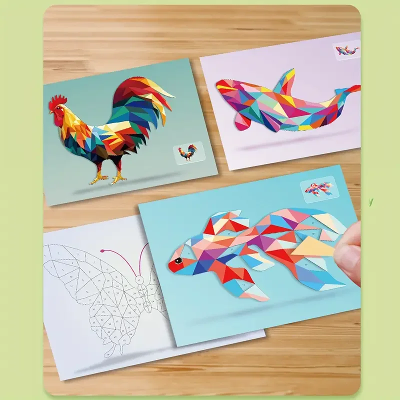 8pcs 3D Geometric Sticker Puzzle Kit – DIY Art for Focus & Creativity | Holiday Gift, Party Favor, Christmas Craft