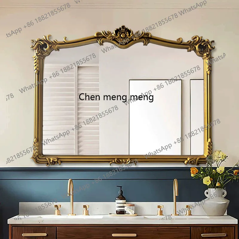 

Французское ретро резное зеркало для ванной комнаты, европейское настенное декоративное зеркало, настенное декоративное зеркало