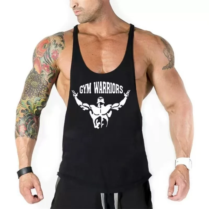 Bodybuilding Warrior Graphic Men's Vest - Cotton Y - Back Stringer Gym Sleeveless Clothing for Training, Fitness & Muscle Wear