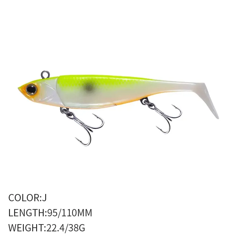 New EWE Niuniu Fish 22.5g/38g Wobbler Isca Artificial High Frequency Tremor  Metal Head  Soft Bait 95/110mm Soft Lure