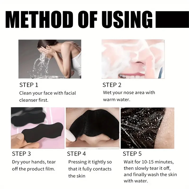 Nez points noirs enlever masque plâtre nez bandes enlever points noirs Pores points noirs dissolvant acné Peel masque Patch de nettoyage soins de la peau