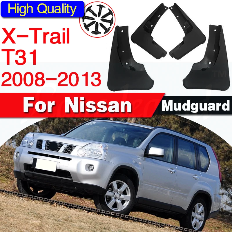 Set Molded Car Mud Flaps For Nissan X-Trail T31 Xtrail 2008-2013 Splash Guards Mud Flap Mudguards Fender 2009 2010 2011 2012