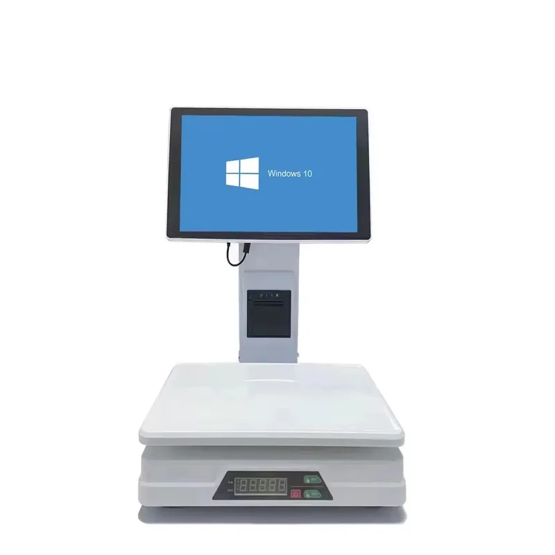 Pos Weighing Machine Pos Scale All in One Cashier With Thermal Printer 16" Touch Screen Cash Register Pc Scale for Supermarket