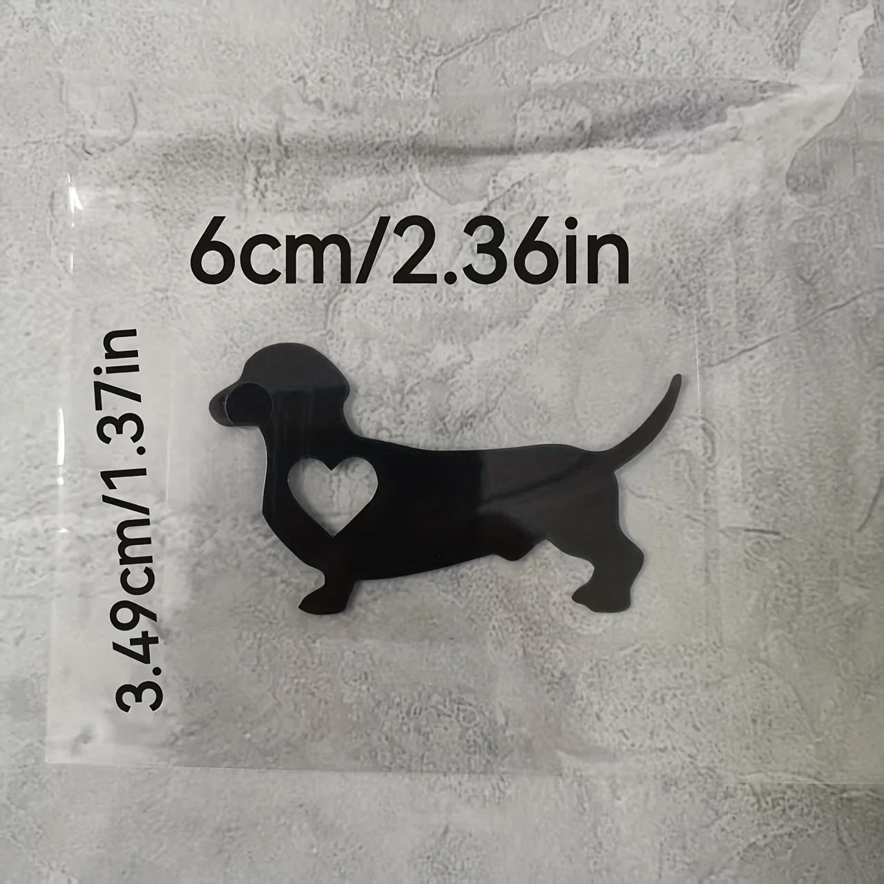 2Pcs Cute Dachshund Hollow Heart Sticker, Waterproof Decal For Car Window Motorcycle Laptop Water Bottle