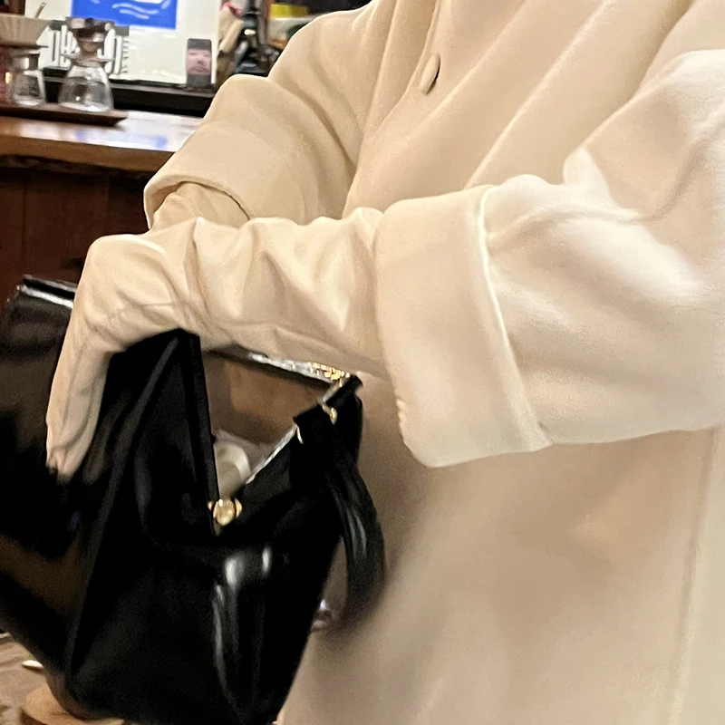 50cm New Genuine Leather White Women's High Grade Party Mittens Sheepskin Lady Winter Velvet long Gloves Creamy Ivory Snow White