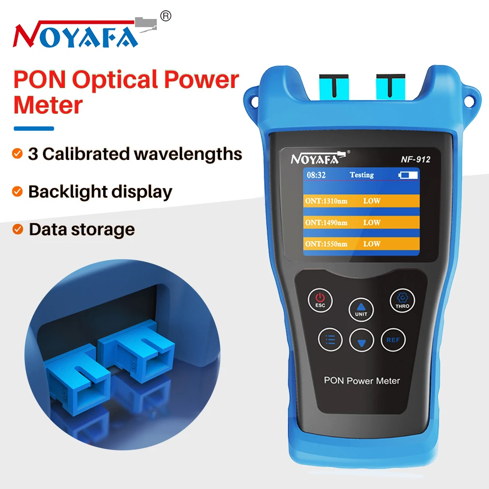 NOYAFA NF-912 PON Optical Power Meter Handheld Fiber Optic Power Meter 1330nm/1490nm/1550nm OTDR Tester with SC Port