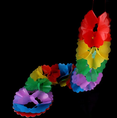 

250*15cm Small Paper Pull Flower Garland Magic Tricks Props Toys for Children Best Stage Baby Kids Fun Game Gifts YH237