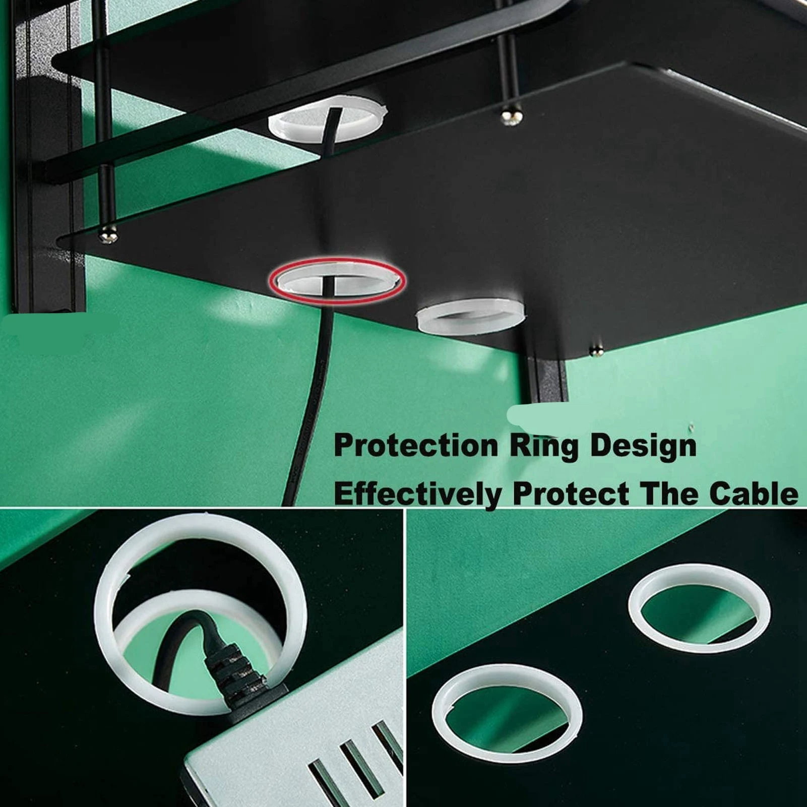 Cable Box Shelf Double Layer Floating Wall Shelf TV Box Shelf Wall Mounted Router DVD Cable Box Shelf for Household TV Box Shelf