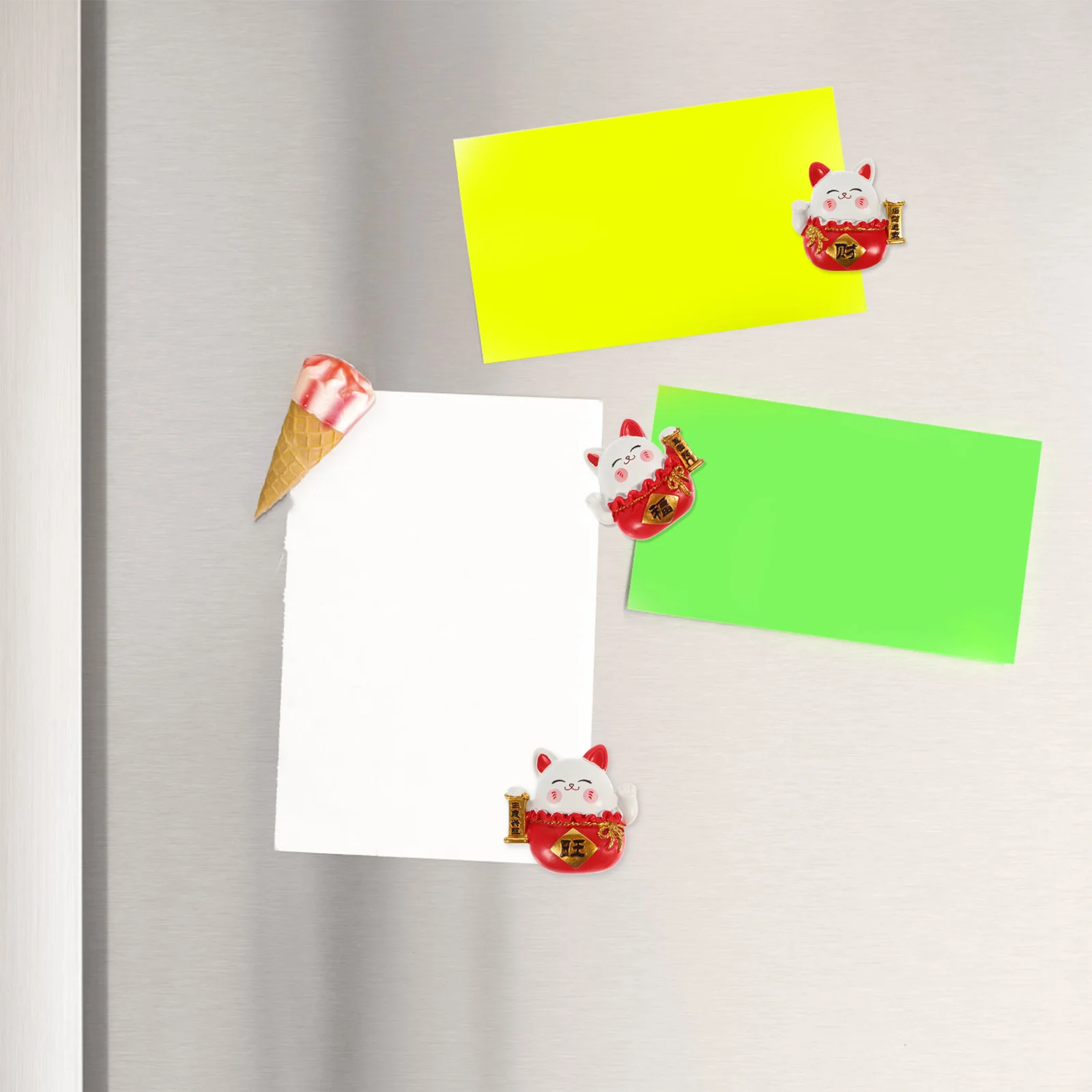 

3Pcs Fortune Cat Refrigerator Magnets Cute Cartoon Fridge Decor Small Magnetic Stickers for Kitchen Office Cat Fridge Magnets
