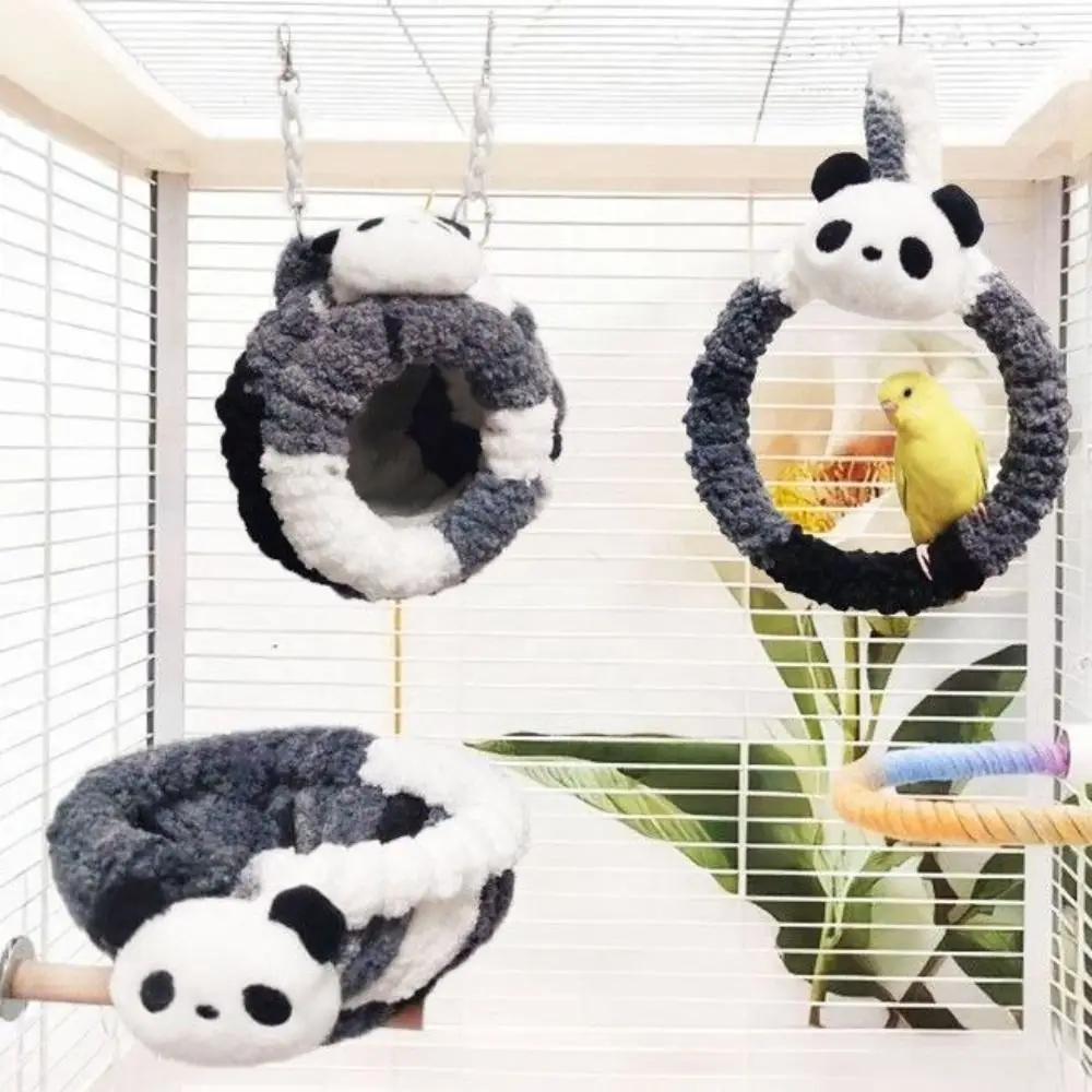 

Bird Warm Bird Nest Thickened Cartoon Panda Parrot Hanging Hammock Comfortable Parrot Nest House Indoor