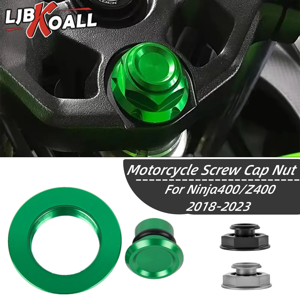 

Motorcycle Front Fork Upper Top Triple Clamp Screw Cap Nut For Kawasaki Ninja Z 400 2018-2023 Ninja400 Z400 Steering Stem Yoke