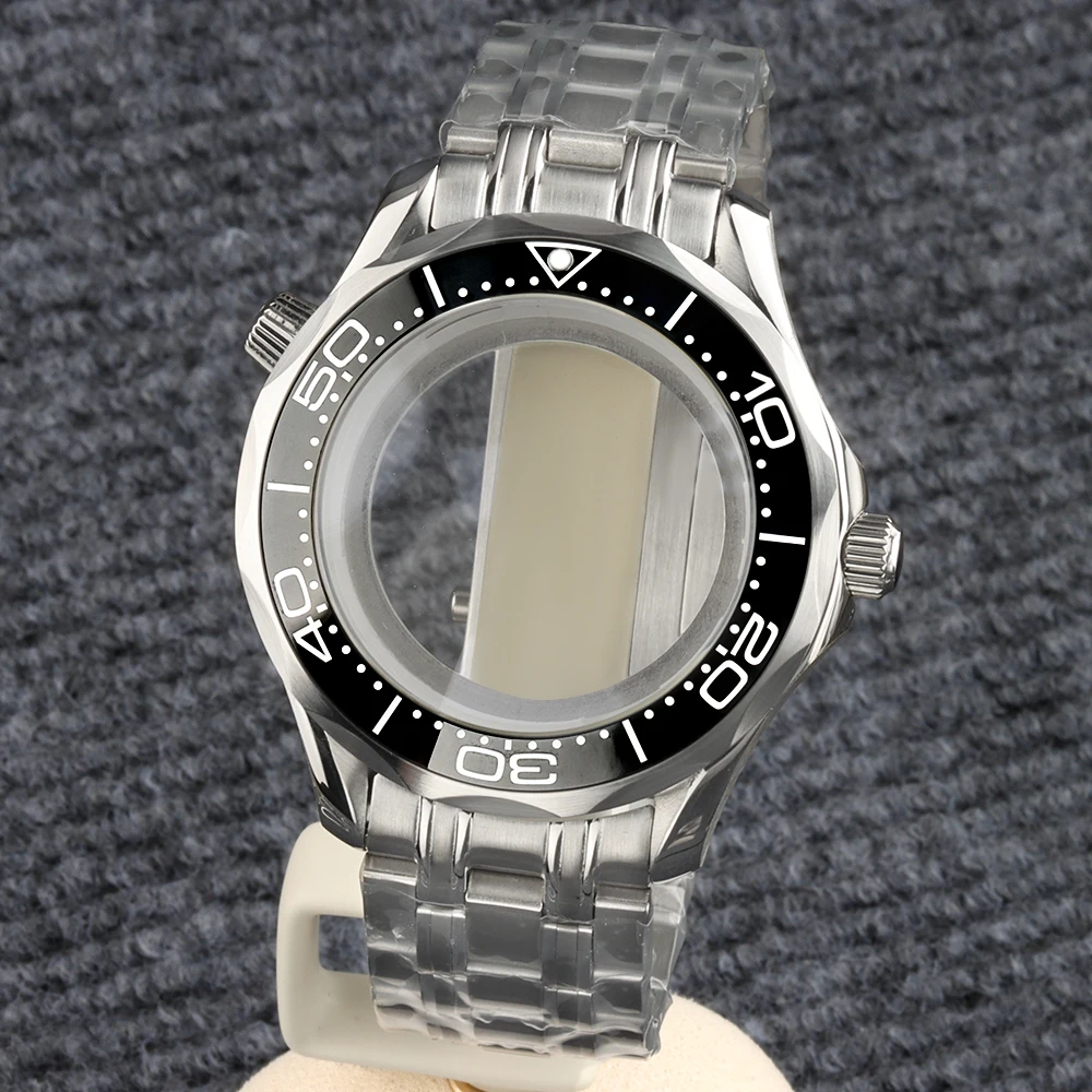 

41mm Case NH35 Stainless Steel Bracelet Waterproof For Seamaster 300 NH35 NH36 Automatic Movement 31mm Dial Men's Watch Parts