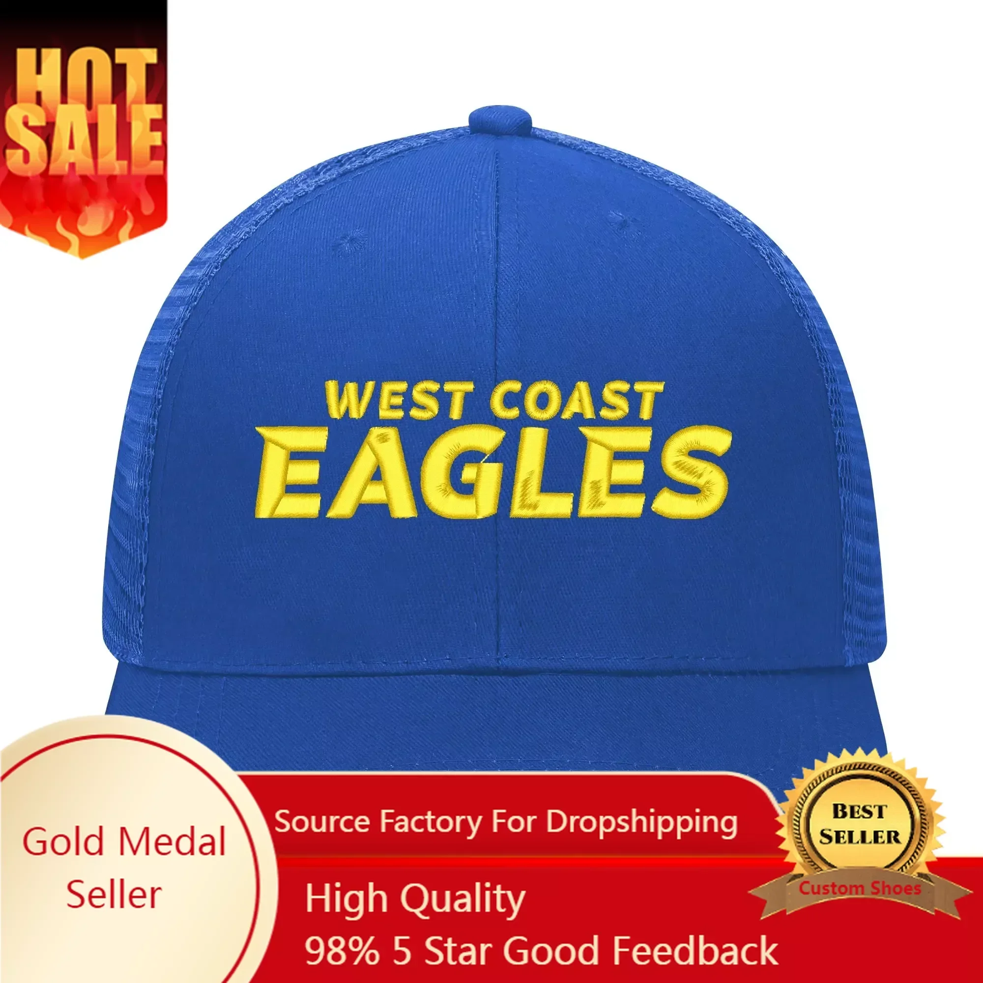 

West Coast Australian Football Embroidery Hat Mens Womens High Quality Casual sports cap breathable Custom Made Adjustable Size