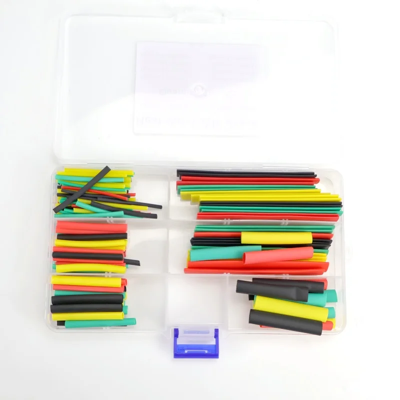 164 قطعة 2:1 أنابيب الانكماش الحراري العازلة البولي أوليفين يتقلص مجموعة متنوعة من نماذج مجموعة الكابلات للأسلاك الكهربائية والصيانة