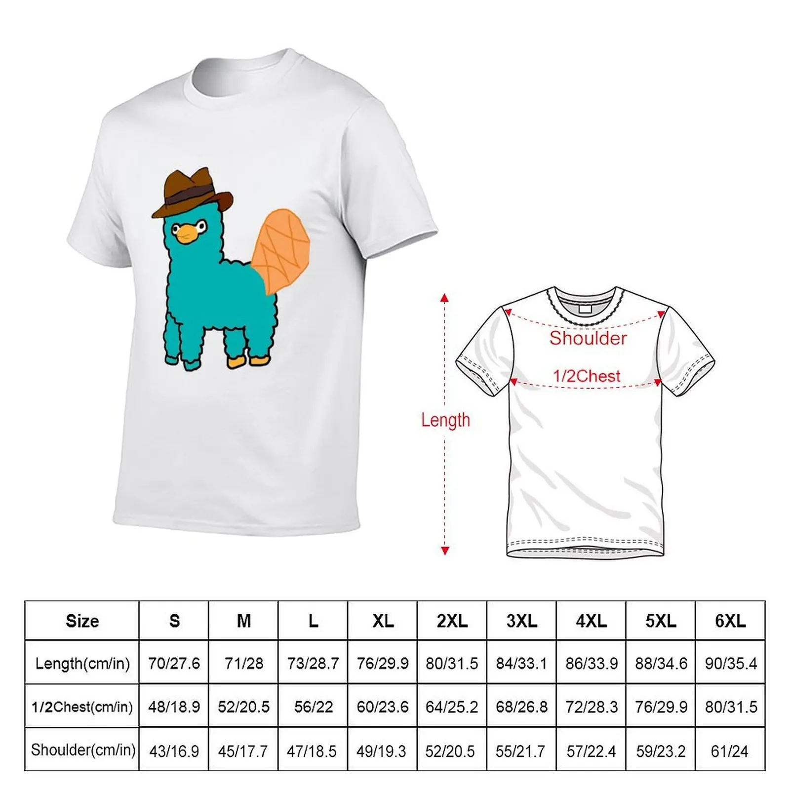 Perry the Platypaca T-Shirt valentines boutique clothes graphic tee shirt plain black t shirts men