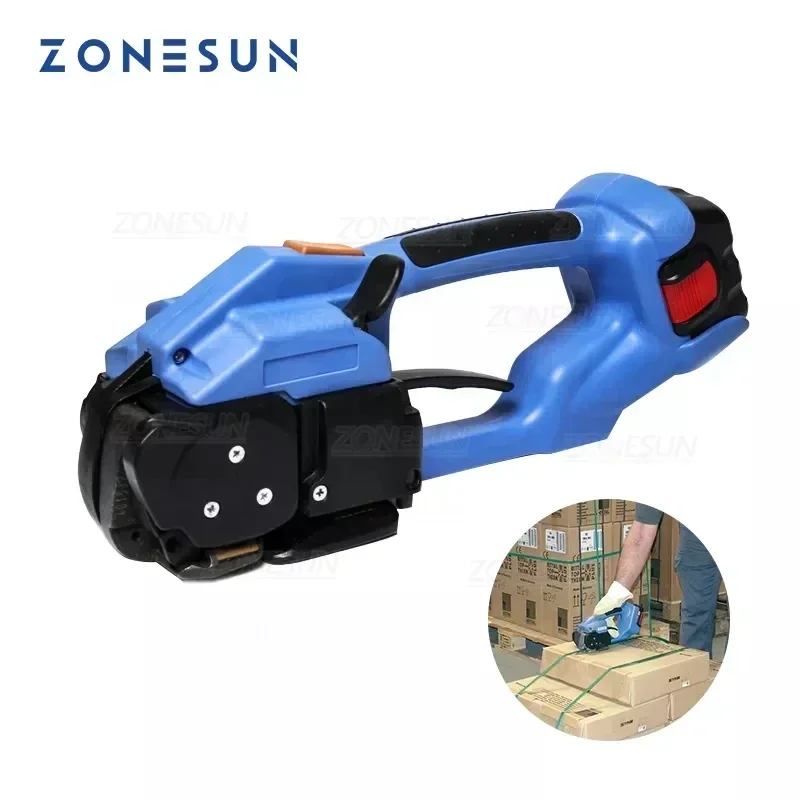 ZONESUN 梱包機 ZS-DD160 バッテリー式電動ペットストラップ梱包ツール 電動プラスチックストラップツール
