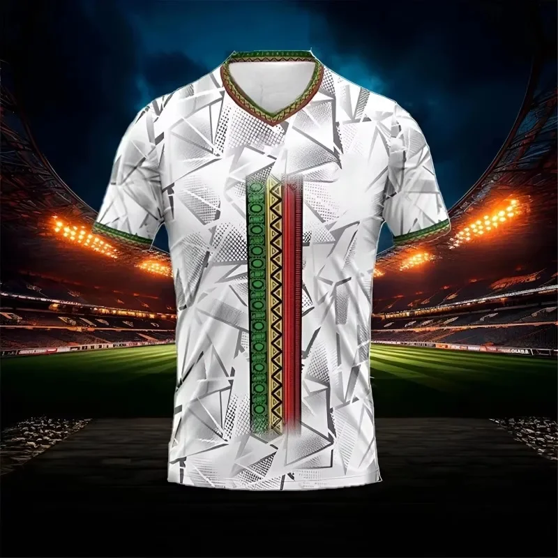 2024 New Mali European Football Jersey 3D Printed Men's T-shirt Extra Large Street Fashion Football Running Sports T-shirt