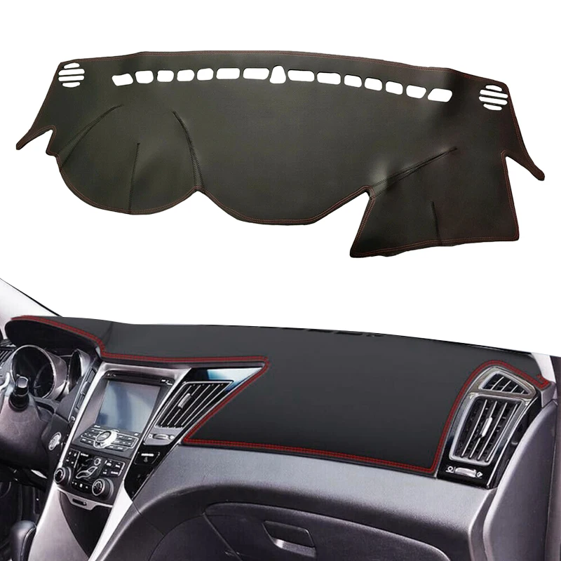 

Чехол на приборную панель автомобиля, коврик для приборной панели, ковер, подходит для Hyundai Sonata 2011 2012 2013 2014, искусственная кожа с левым рулем