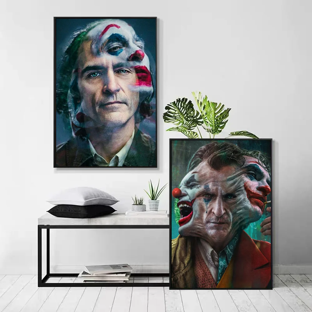 1pc Joaquin Phoenix Joker Poster Self-adhesive Art Waterproof Paper Sticker Coffee House Bar Room Wall Decor