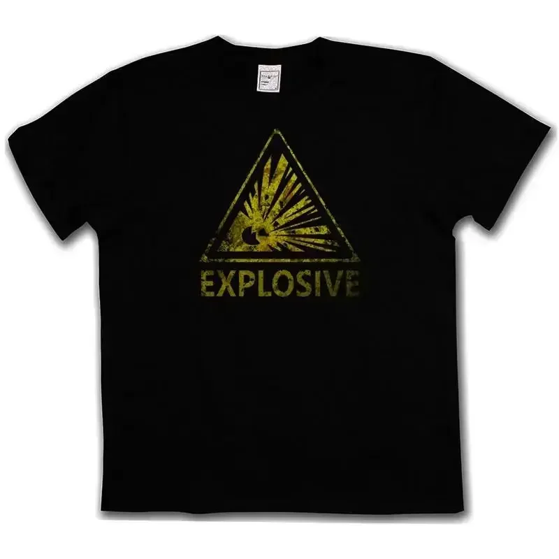 CAUTION VINTAGE LOGO SIGN T SHIRT Warning Danger Explosion TNT