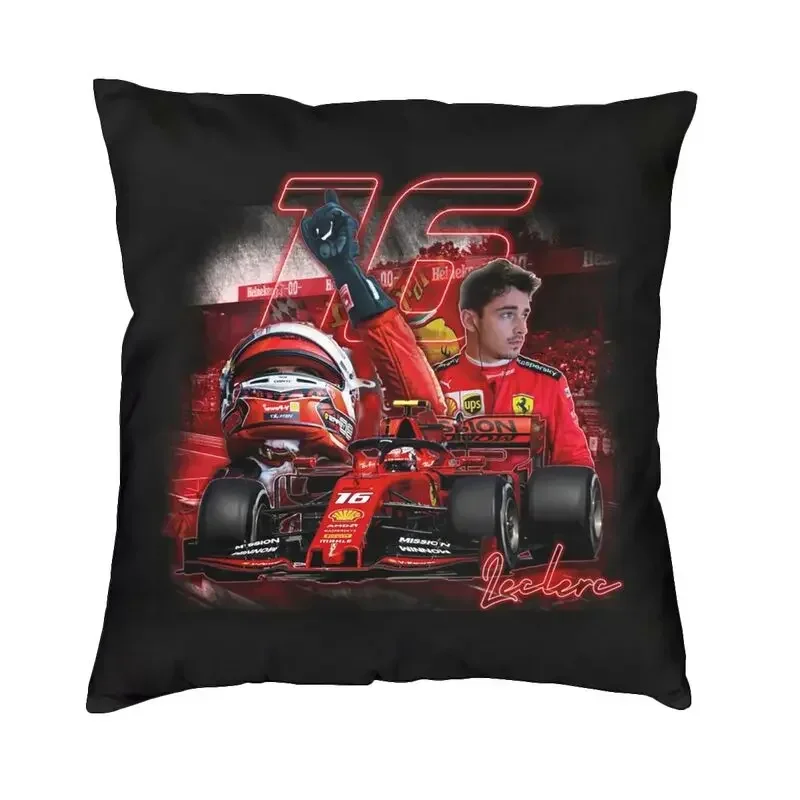 Poszewka na poduszkę Charles Monaco Formula One Driver Leclercs Sofa Home Decor Kwadratowa poszewka na poduszkę 45x45 Poszewki dekoracyjne na