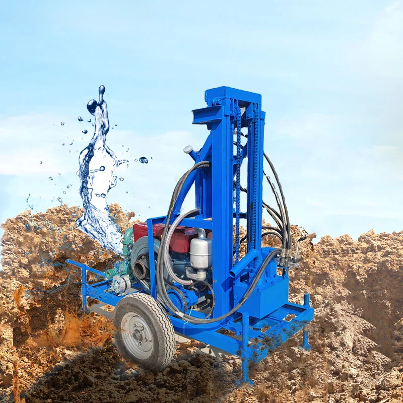 22HP Diesel Deep Water Well Drilling Machines Pdc Drilling Rod Small Tube Water Bore Well Drilling Machine for Soli Rock 80m