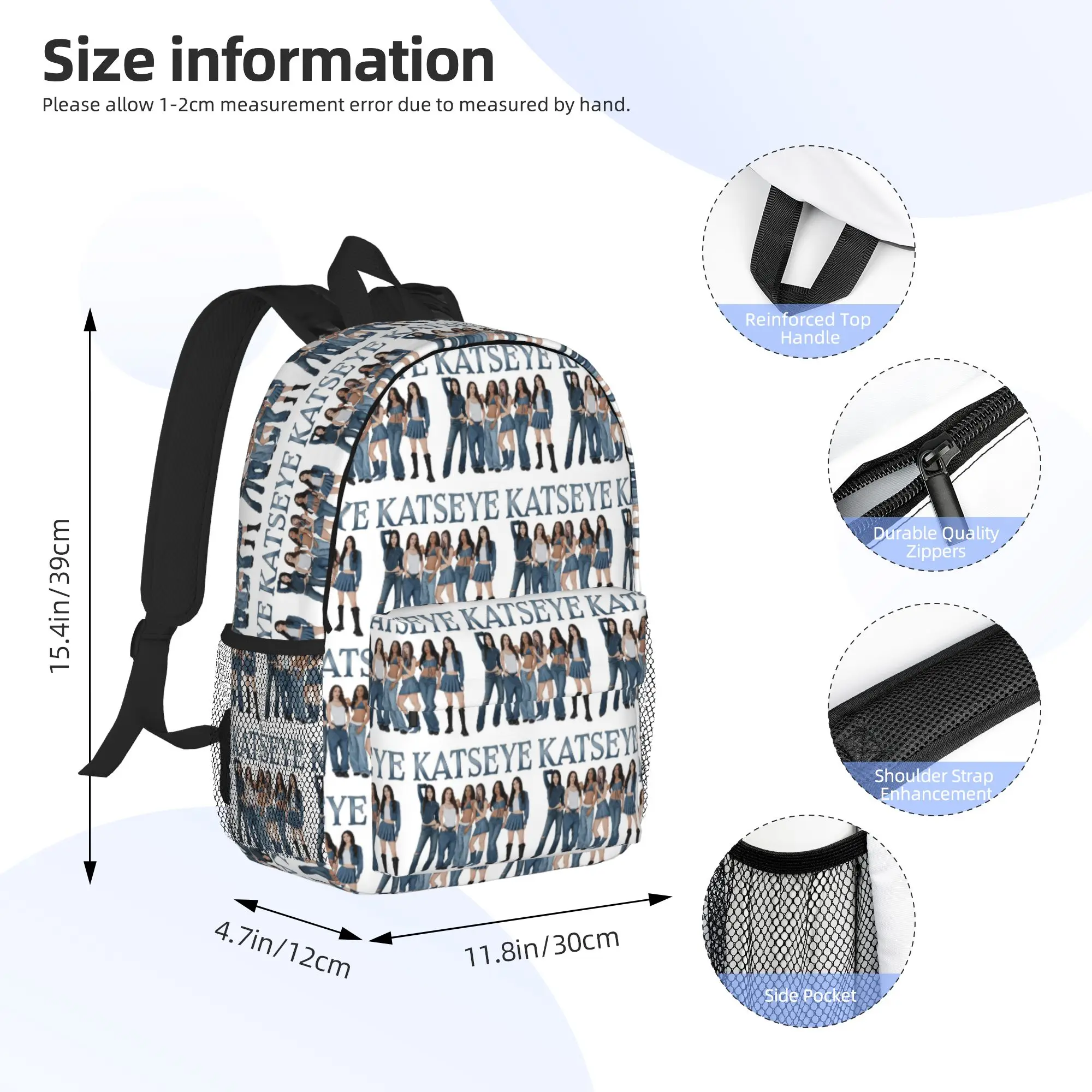 Katseye Music Kpop Chaos Tour Backpack Hot Sale Daypack Large Capacity Boys Girls BookBag Shoulder Bags for Men Women School Bag