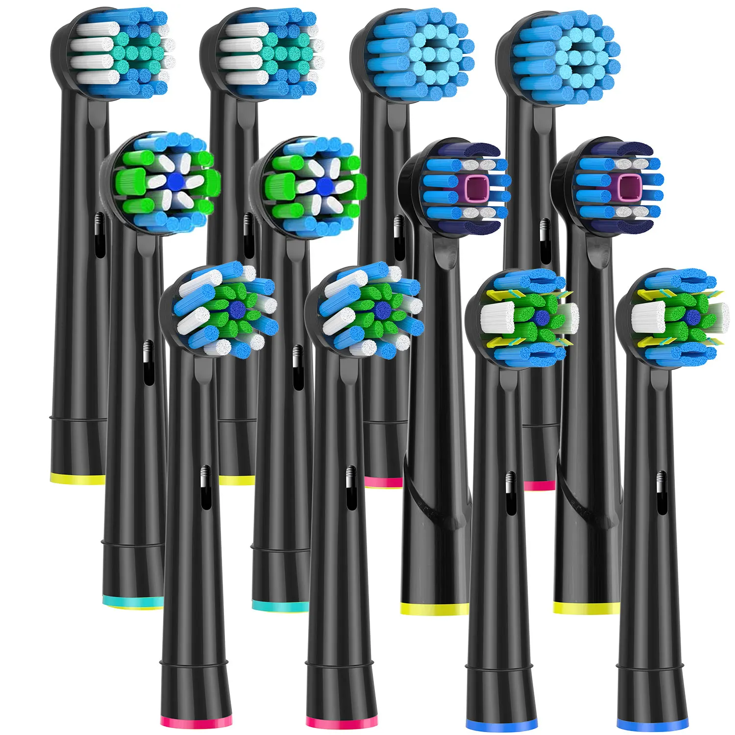 12PCS Brush Head Nozzles for Oral B Electric Toothbrush Replacement Head Refill Sensitive Floss Cross Action for Oralb