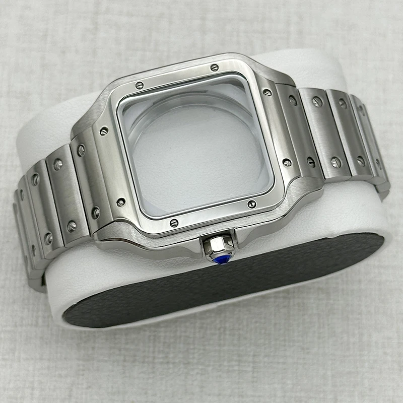 

38mm Square Case Set NH35 Santo Case Black and Gold Stainless Steel Compatible SKX Modification Parts Fits NH35 NH36 Movement