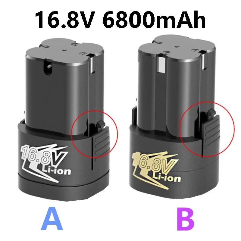 New 16.8V 6800mAh Lithium Battery 18650 Li-ion Battery Power Tools accessories For Cordless Screwdriver Electric Drill Batter