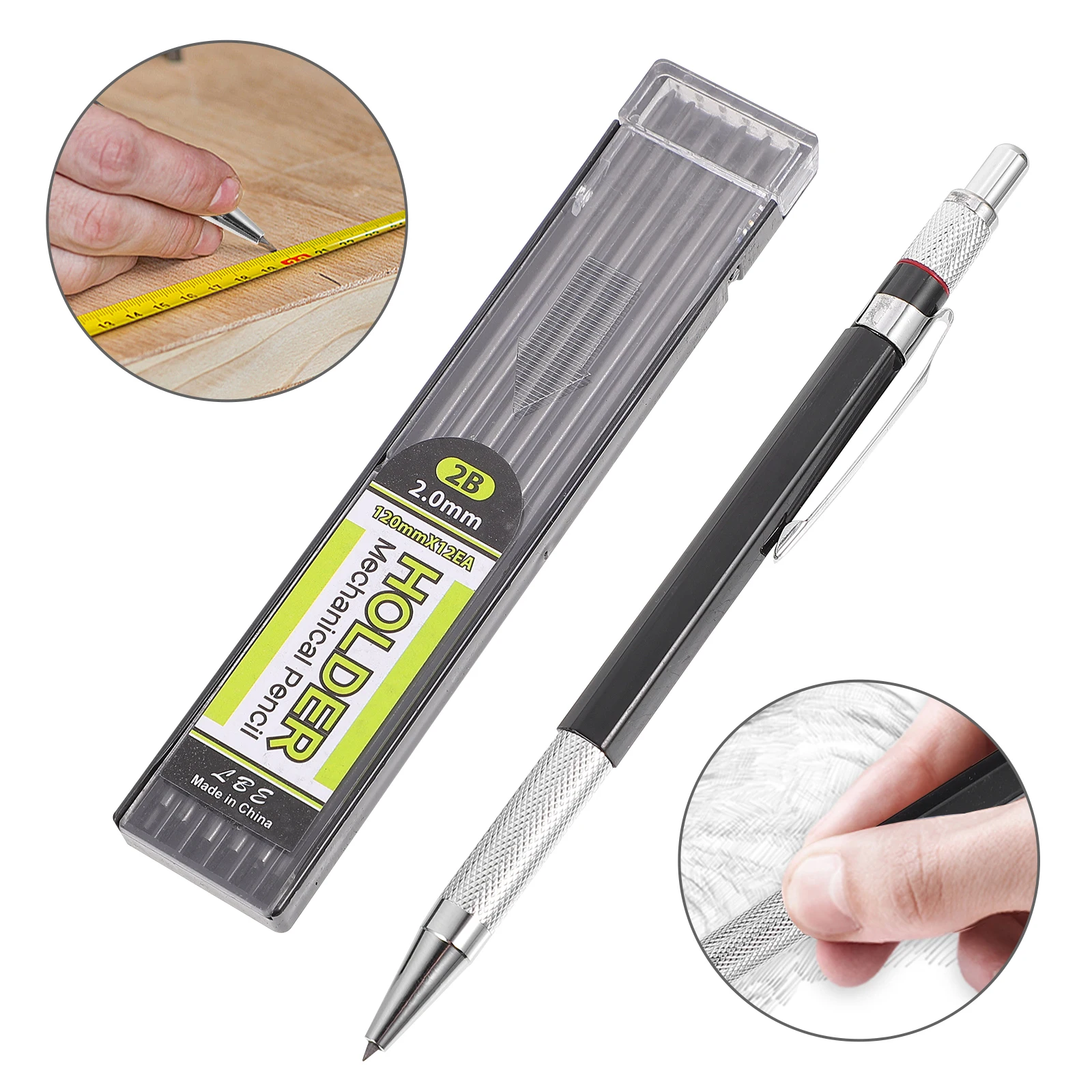 

3 Sets Automatic Mechanical Pencil Kits Plastic Pencils for Kids Students School Drawing Supplies Portable Case Refill Leads