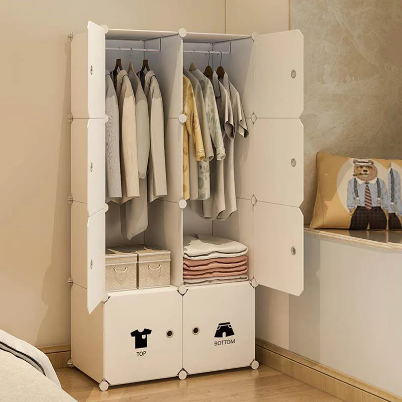 @9Plastic Cabinet Wardrobe Bedroom Organizer Partitions Storage Clothes Open Living Room Wardrobe Modern Ropero Trendy Furniture