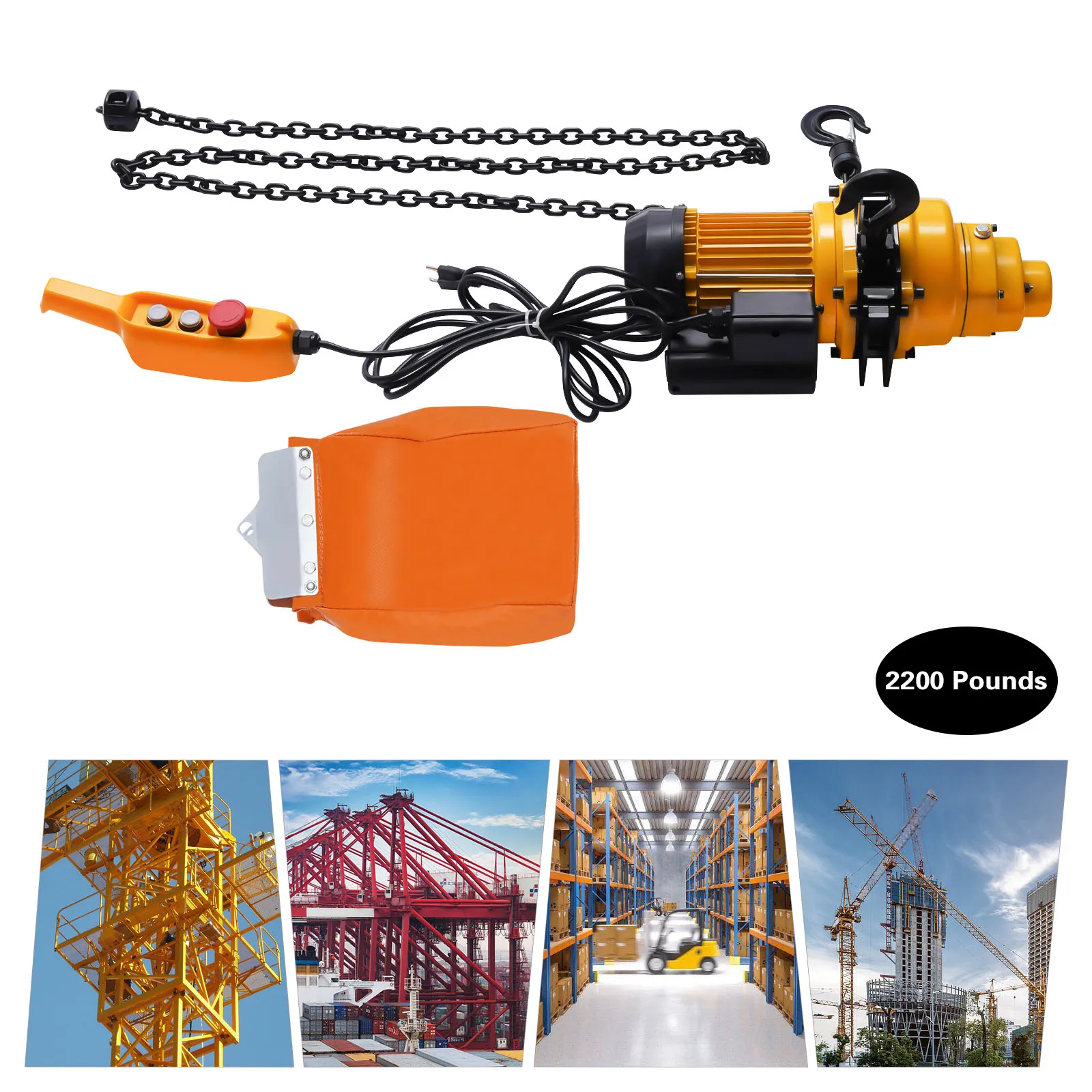 

13FT Lift 110V 1 Ton Electric Chain Hoist 2200lbs Electric Winch Crane