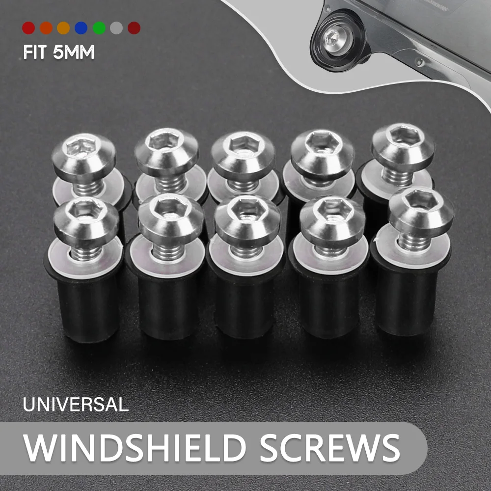 10pcs/Set M5 Windshield Nuts Windscreen Fairing Screw Bolts FOR HONDA CBF1000 cbf125 CBF190R CBF600 CBR1000 CBR1000F CBR1000RR