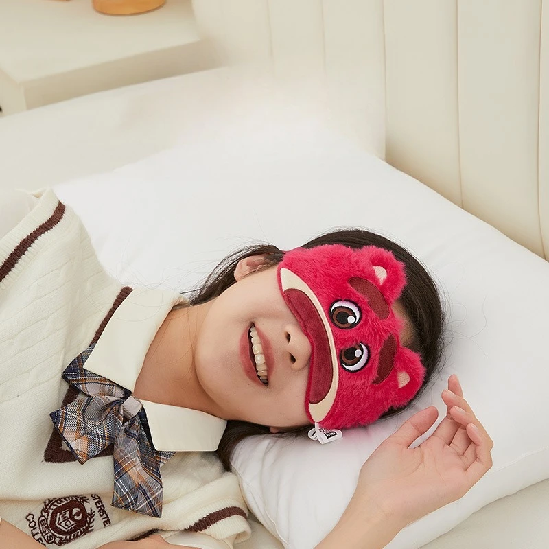Disney schattige cartoon creatieve pluche lichtschaduw oogmasker imitatie konijnenhaar student oogdicht dutje slaap beschermhoes