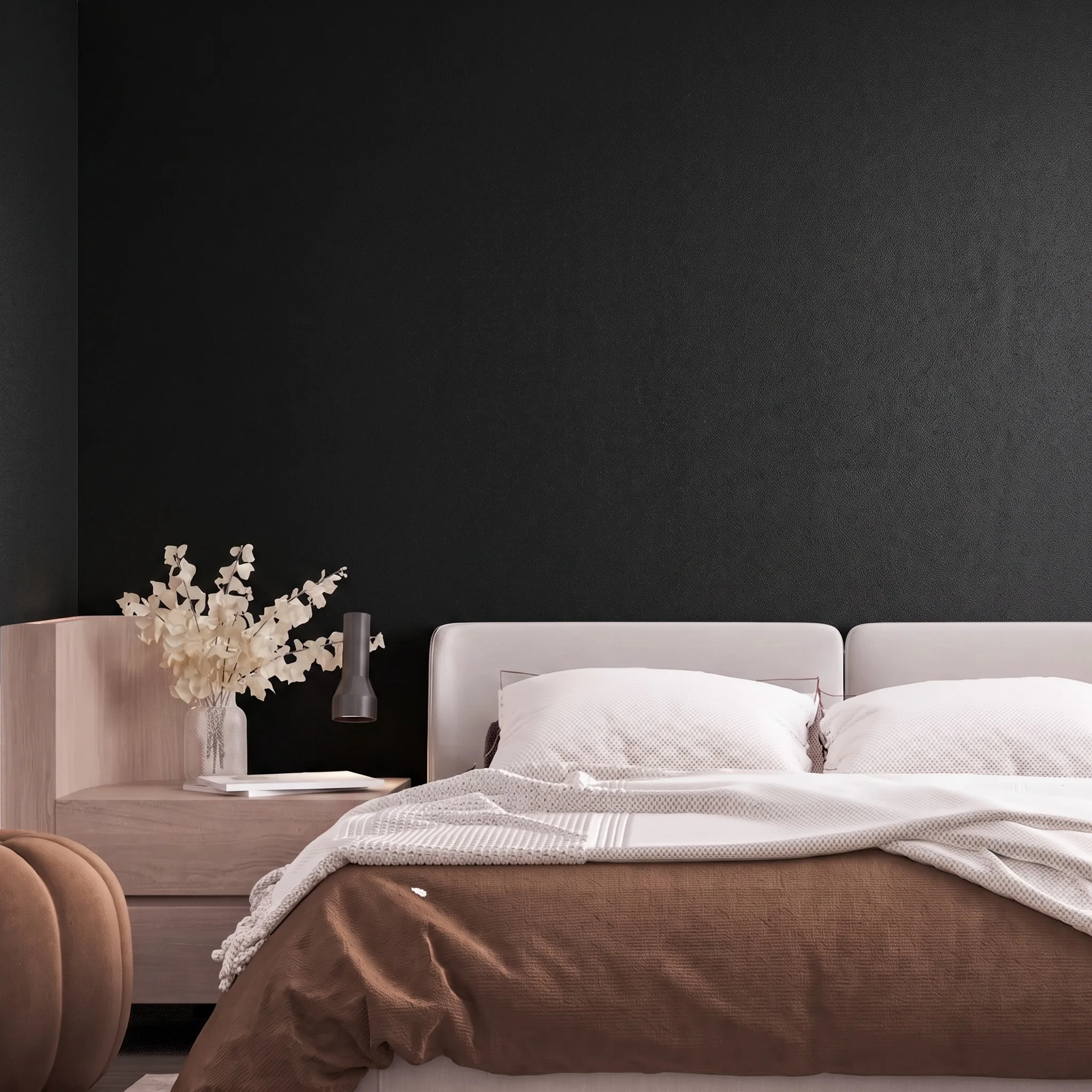 Thick Pure Black Waterproof Removable Wallpaper Matte PVC Contact Paper Self Adhesive for Countertop Cupboard Shelf Decoration