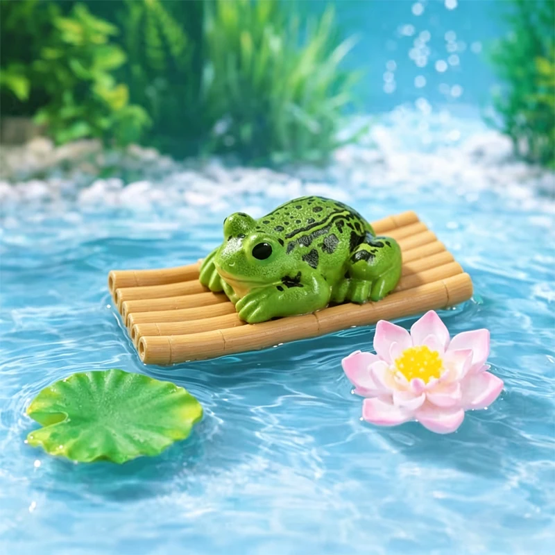 

New Lovely Frog Set Resin Ornaments Spirit Garden Glass Bonsai Outdoor Miniature Landscape Decoration Home Decor