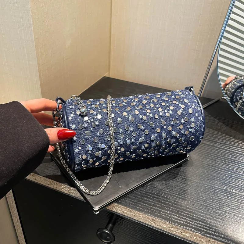 

2025 Punk Chain Crossbody Bag, Gothic Summer Fashion Advanced Punk Shoulder Bag with Chains Edgy