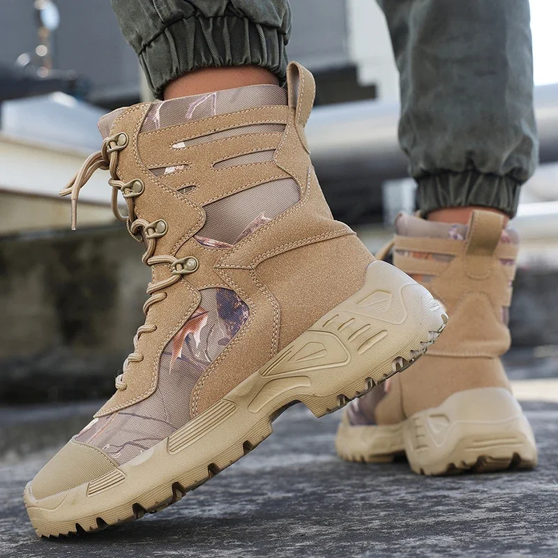 Men's Boots Autumn School Supplies Outdoor Non-slip Tactical Boots Hiking Boots Ankle Shoes Men Desert Combat Boots Work Shoes