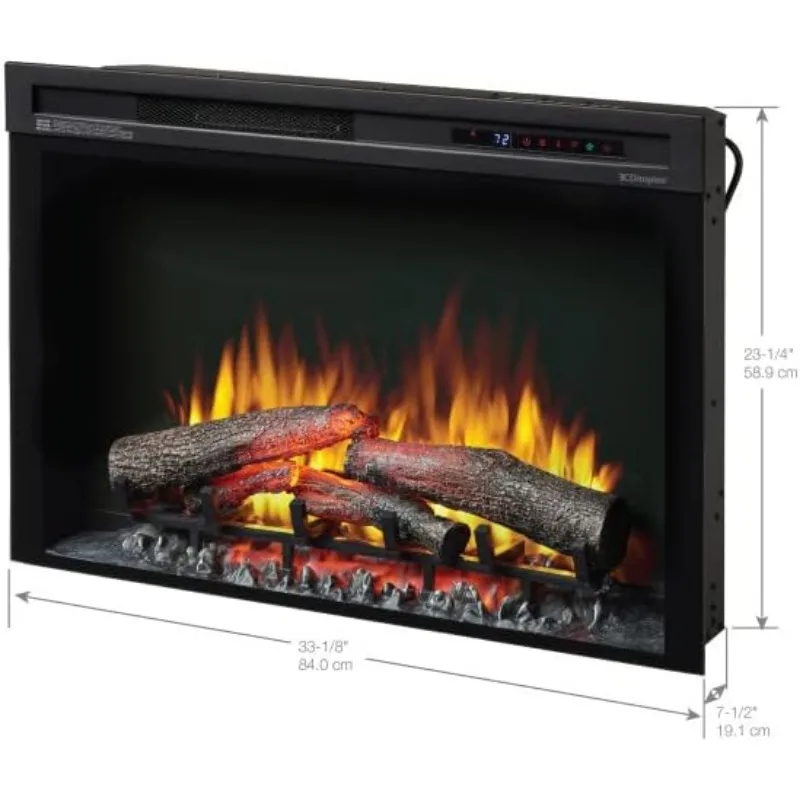 Dimplex 33 Inch Built-in Electric Fireplace - Multi-Fire XHD Firebox with Logs and Realistic Multi-Color Flames | Model: XHD33L