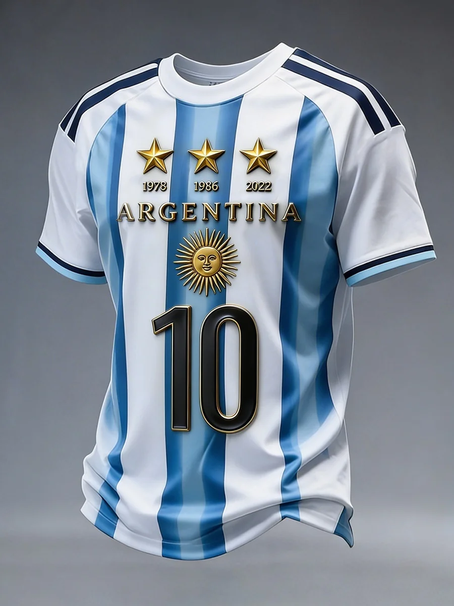 2026 New Argentina Samsung Fan Concept Football Jersey 3D Quick Drying Sports Casual Training Match Men's T-shirt Top